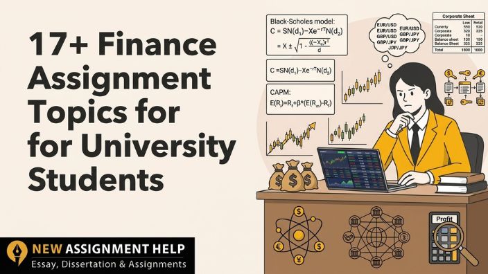 Student studying finance with 